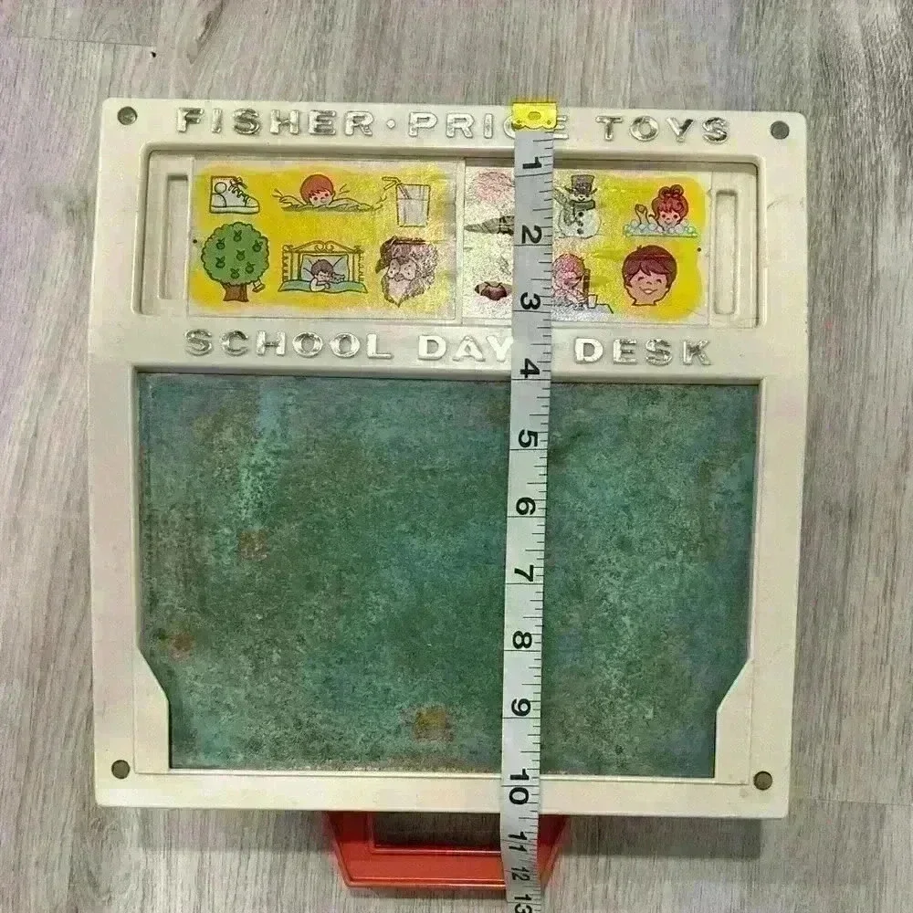 Vintage 1972 Fisher Price School Days Play Desk Toy Chalkboard Teacher